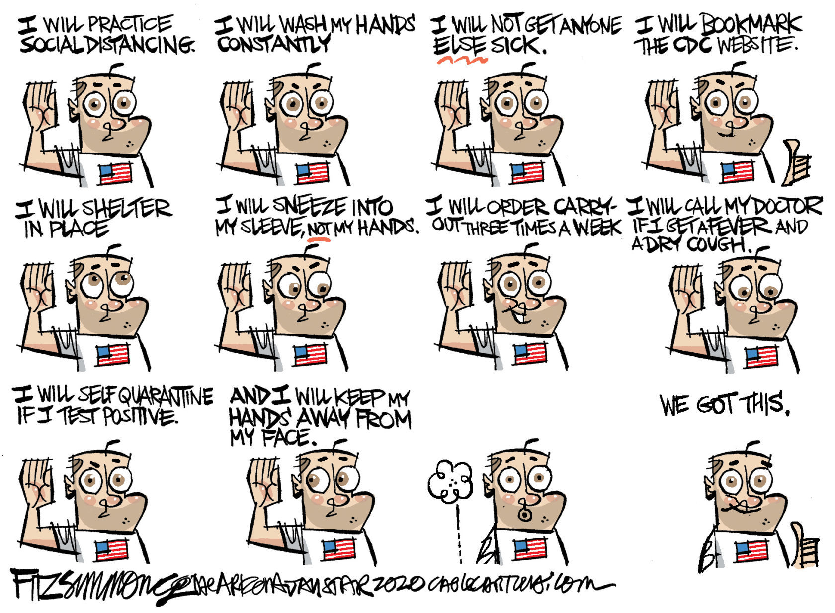 Daily Fitz Cartoon: COVID-19 Oath